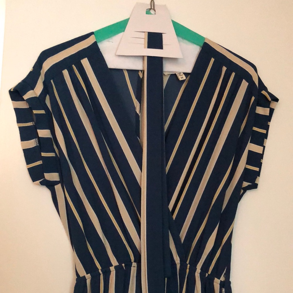 blue and gold jumpsuit, size medium, by monteau